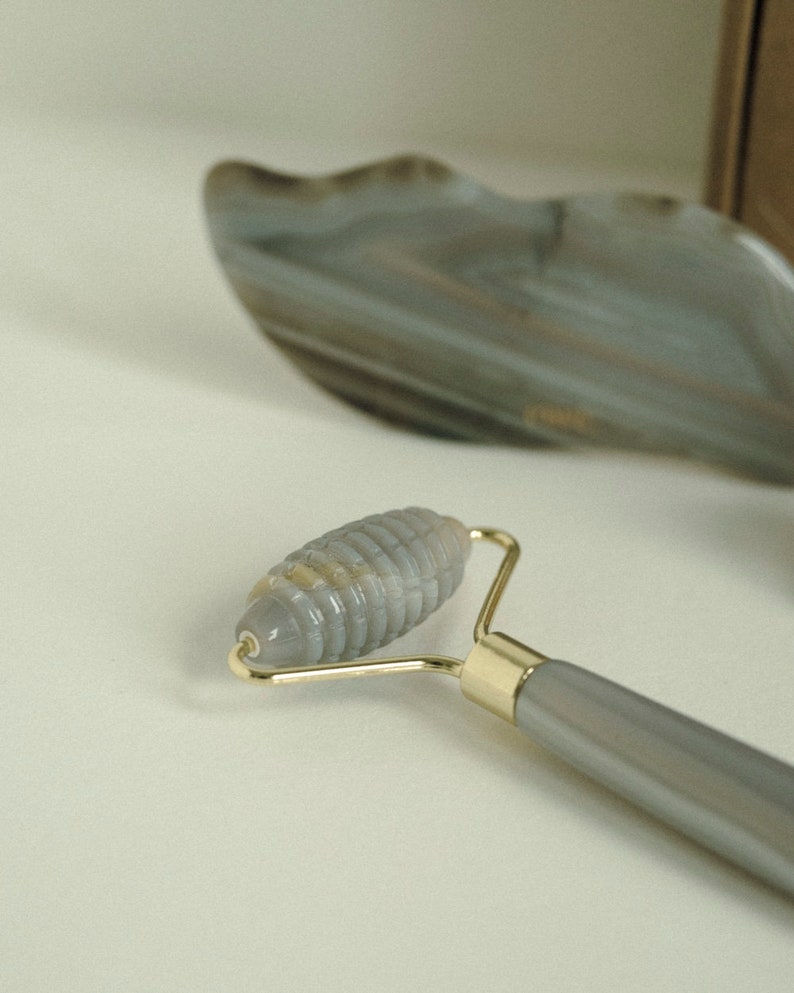 Deep&full Face and Body Massage Set Natural Agate Mushroom Etsy