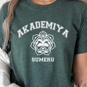 Sumeru Genshin Impact Akademiya Varsity College Shirt Sumeru Akademiya Genshin Impact Unisex T Shirt