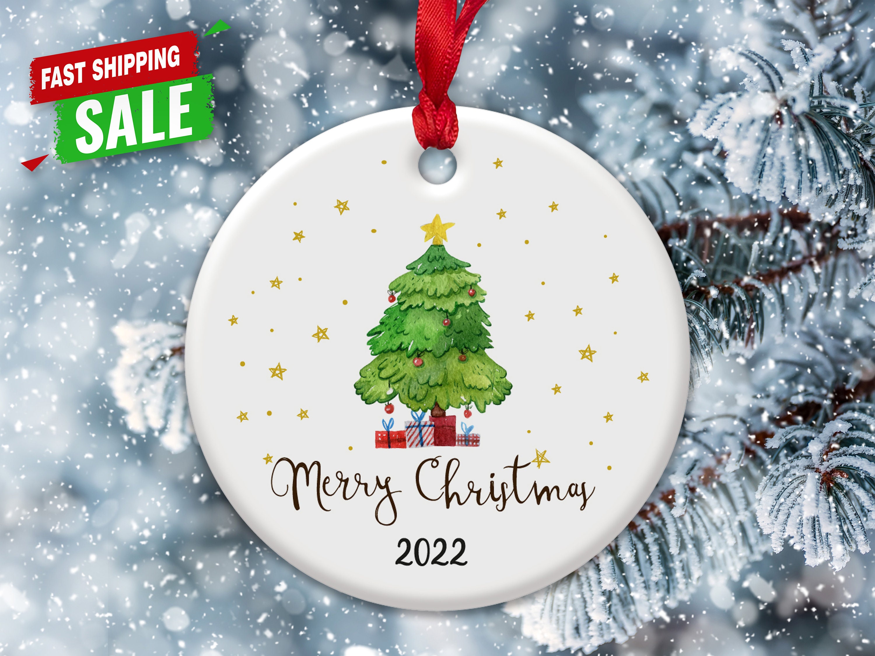 Discover Family Merry Christmas Ornament