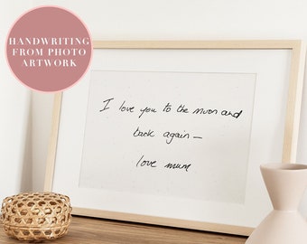 Handwriting from photo, Digital Download, Handwritten Gifts, Actual Handwriting, Custom Handwriting Gift, Gifts for Parents