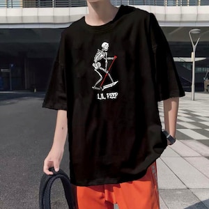 Lil Peep Shirt &quot;Skeleton&quot;/ Punk T-Shirt, Ghotic Shirt, Aesthetic Clothing, Grunge Shirt, Rap Hip Hop Tshirt, Valentine&#39;s Day