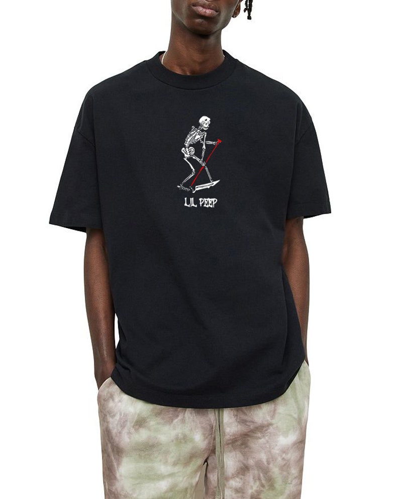 Lil Peep Shirt skeleton/ Punk T-shirt Ghotic - Etsy