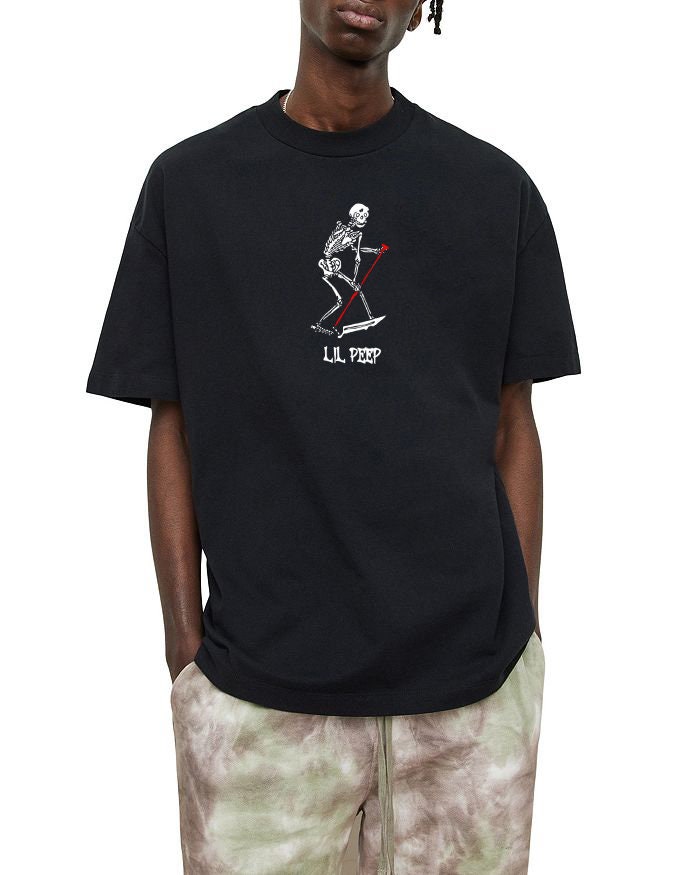 Discover Lil Peep Shirt "Skeleton"/ Punk T-Shirt, Ghotic Shirt, Aesthetic Clothing, Grunge Shirt, Rap Hip Hop Tshirt