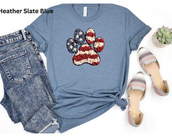 Flag Dog Paw/faux embroidered