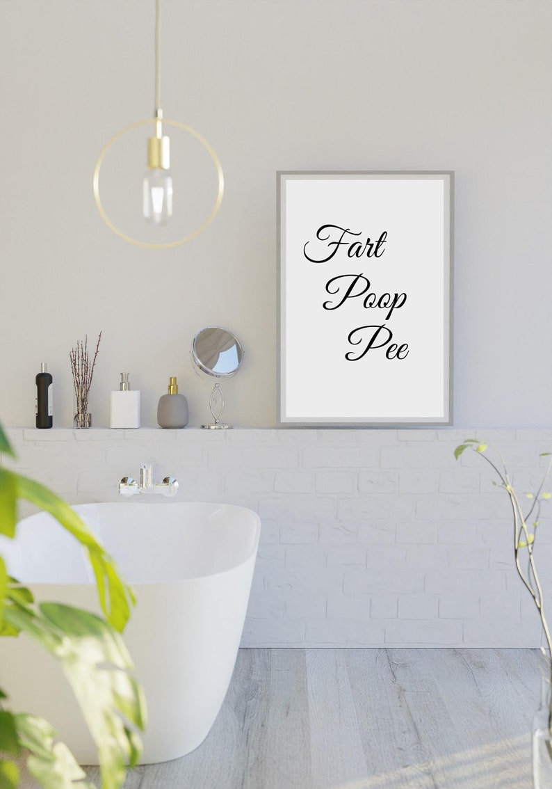 Fart Poop Pee Print Funny Toilet Printable Wall Art Quote Etsy Australia