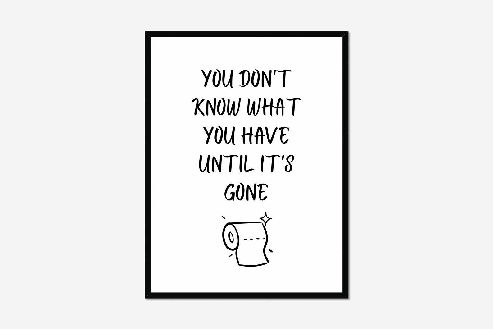 Funny Toilet Sign, No Toilet Paper, Toilet Roll Joke, Vintage Design