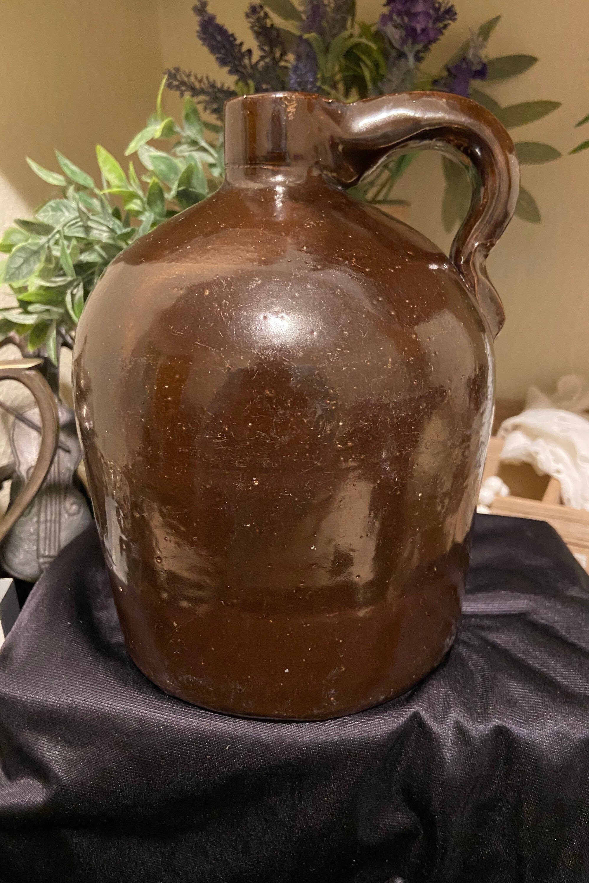 Vintage Brown Stoneware Jug Etsy Vintage Brown Stoneware Jug Etsy