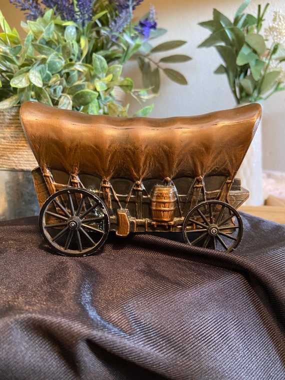 Vintage Copper and Brass Conestoga Wagon Bank Etsy