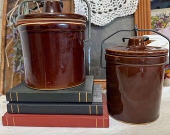 Vintage Cheese Crocks Set of 2