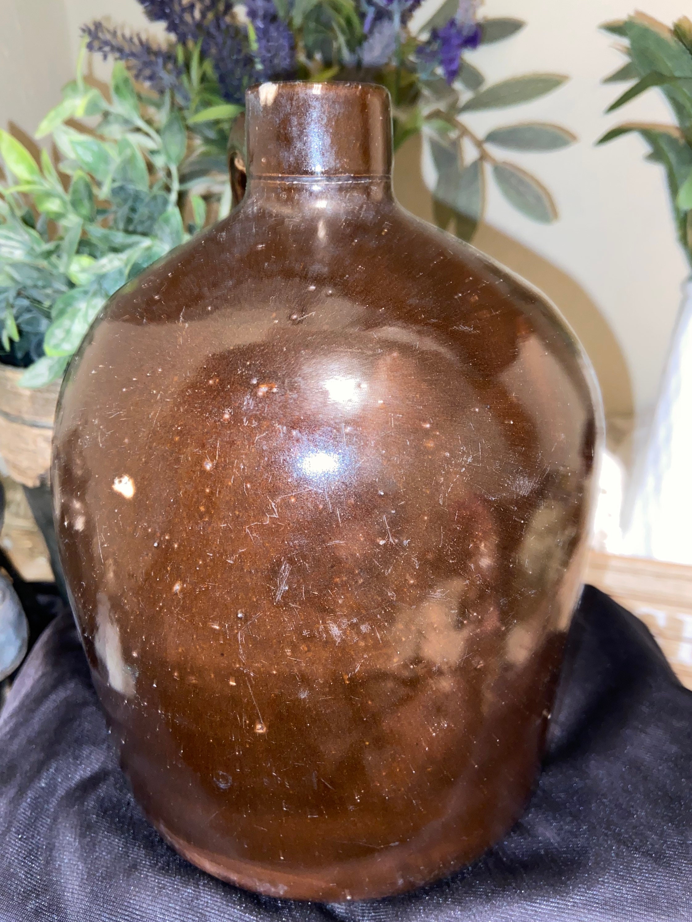 Vintage Brown Stoneware Jug Etsy