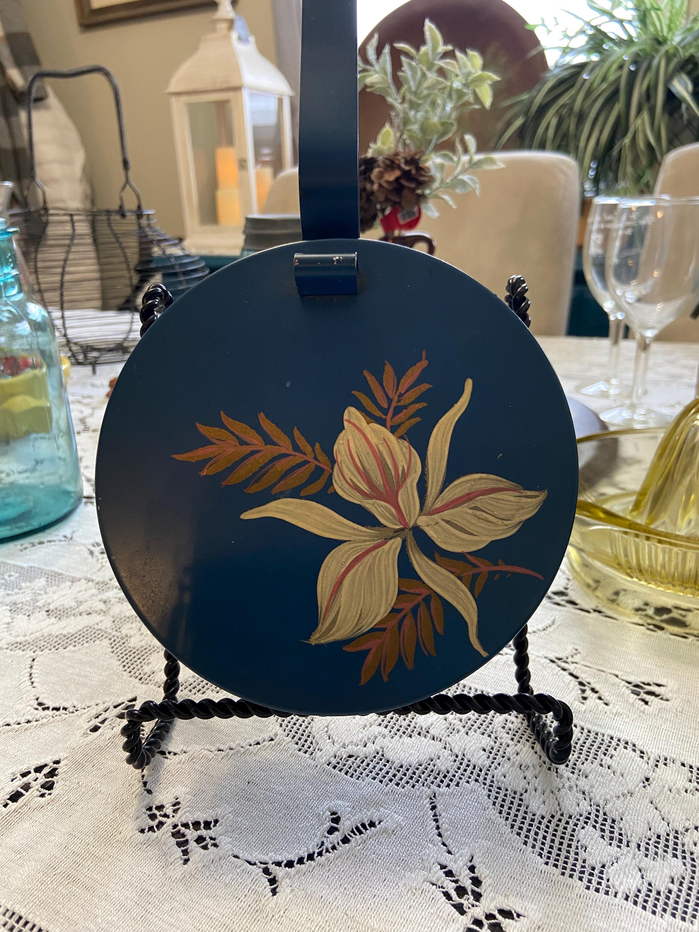 Vintage Hand Painted Silent Butler