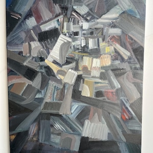 Abstract Oil Painting Creation On Canvas Hand Painted by ShiGu Art 弑骨艺术