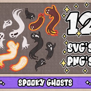 Süßes Gespenst Clipart⎥gruseliges svg⎥Halloween svg⎥svg für Cricut und Silhouette⎥trendy svg und png clipart