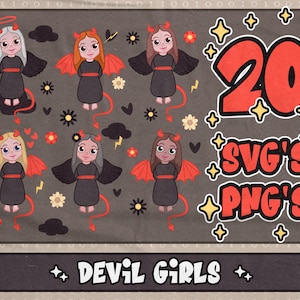 Devil girl clipart⎥hell svg⎥cute devil svg⎥svg for cricut and silhouette⎥trendy svg and png clipart