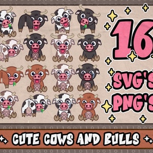 Cute Cow svg⎥Bull svg⎥animal clipart⎥svg for cricut and silhouette⎥vegan svg and png