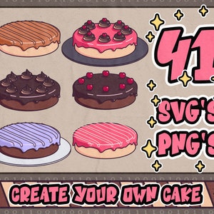 DIY Kuchen Clipart⎥kombinierbare png⎥tasty pie pastry⎥svg für Cricut und Silhouette⎥trendy png Clipart