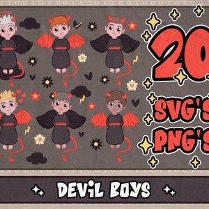 Devil Boy Clipart⎥hell svg⎥cute devil svg⎥svg voor cricut en silhouet⎥trendy svg en png clipart