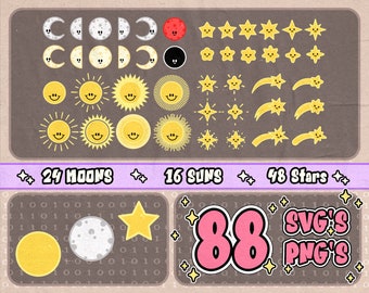 Astronomy Clipart Bundle⎥Cute Astronomy Faces svg⎥Educational svg⎥svg for cricut and silhouette⎥trendy svg and png