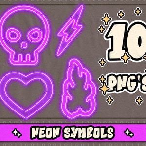 Clipart de letrero de neón púrpura realista⎥símbolos⎥trendy png clipart