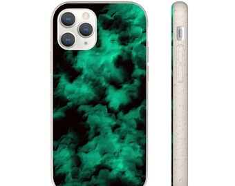 Eco iPhone Case, Biodegradable iPhone Case, Eco Friendly Gift, Abstract Eco Design, Sustainable Product, Green iPhone Case
