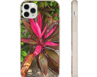Funda Eco para iPhone, Funda para teléfono leaf, Funda biodegradable, Funda para iPhone Nature, Funda para teléfono Jungle Plant, Funda ecológica, iPhone 11 12 13