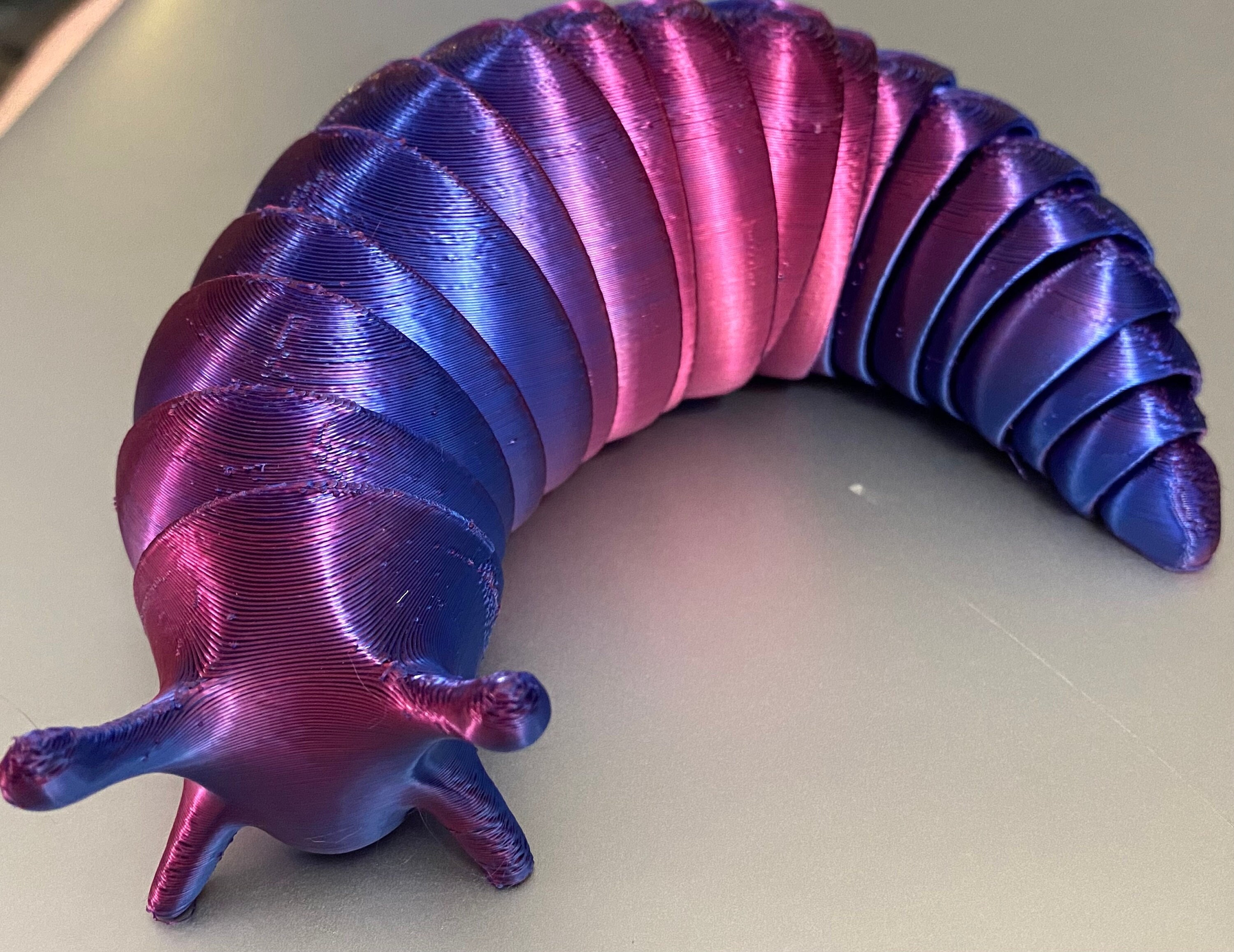 7 Inch Slug Fidget Toy "Friendly Articulated Slug" 3D Printed