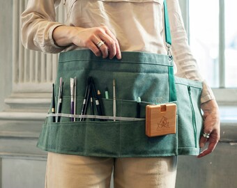 Plein air bag , pencil case, pockets+1 zipper pouch, plein air kit, canvas bag