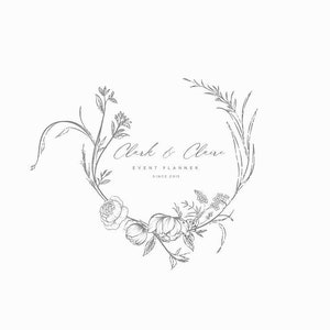 Kranz Logo Design, Lorbeer Logo, vorgefertigtes Logo, Blumen Logo, botanisches Logo, Branding Logo, Schmuck Logo, handgezeichnetes Logo, modern Minimalist