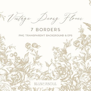 peony flower clipart line art vintage fine art botanical PNG EPS vector logo design elements hand drawn peonies floral wedding invitation