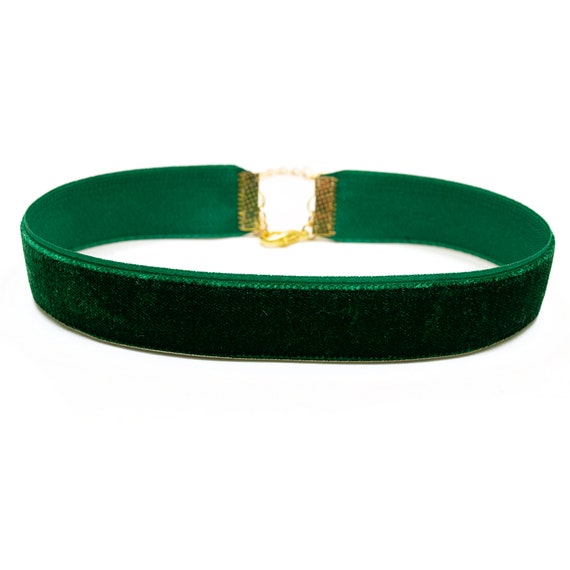 Green Velvet Choker Necklace Emerald Thick Velvet Choker Dark Green Velvet Choker Necklace Thick Choker Necklace Bohemian Choker Etsy