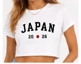 Top corto de Japón para el Mundial 2026, camiseta de fútbol de Japón, camiseta corta de fútbol para mujer, camiseta para aficionados al fútbol japonés, top deportivo de fútbol estilo Y2K