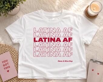 Latina AF Crop Top, Empowering Pride Graphic Tee