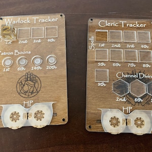 D&D customizable character trackers - Laser cut file  3mm / 1/8 inch SVG, PDF