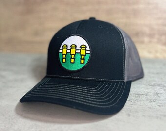 Richardson Black and Charcoal Three Rod Barrage Embroidered Foosball Hat