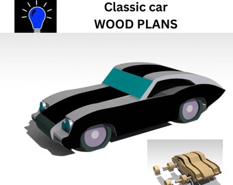 Classic muscle car DIY wood plans plus DXF and SVG files laser cut cnc