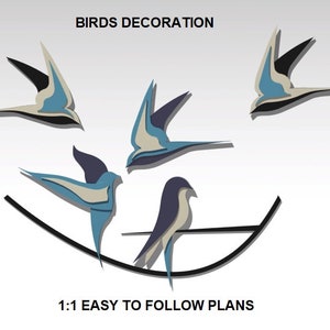 Decoraciones de pájaros con cartón, planos sencillos de bricolaje