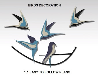 Birds decorations simple cardboard DIY plans