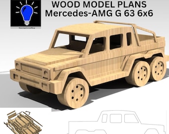 Mercedes AMG G 63 6x6 model DIY wood plans plus dxf and SVG files laser cut cnc