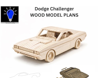 Dodge Challenger DIY wood plans patterns plus DXF and SVG files laser cut cnc