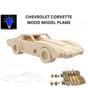 Planos de madera para Chevrolet Corvette Stingray, patrones de bricolaje, más archivos DXF y SVG, corte láser CNC
