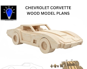 Chevrolet Corvette Stingray DIY wood plans patterns plus DXF and SVG files laser cut cnc