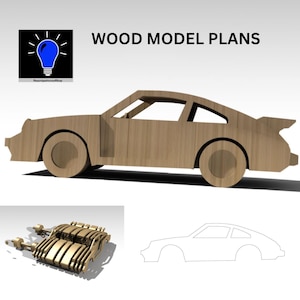 Sports car DIY wood plans plus DXF and SVG files laser cut cnc