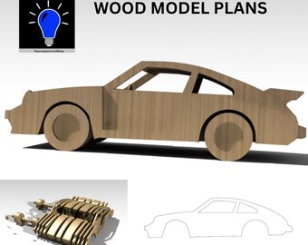 Sports car DIY wood plans plus DXF and SVG files laser cut cnc