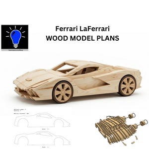 Ferrari LaFerrari DIY wood model plans patterns plus dxf and SVG files laser cut cnc