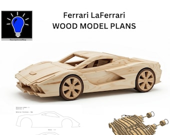 Ferrari LaFerrari DIY wood model plans patterns plus dxf and SVG files laser cut cnc