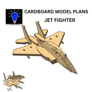 Planos de cartón de un avión de combate Modelo DIY para imprimir y construir tú mismo