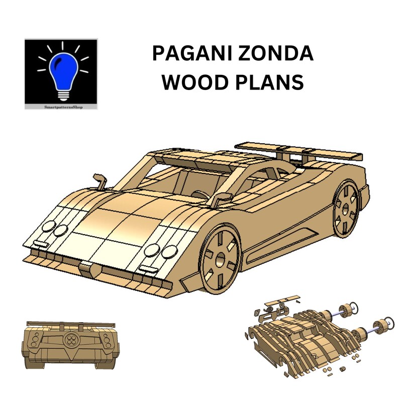 Pagani Zonda DIY Wood Model Plans Plus Dxf and SVG Files Laser Cut Cnc ...