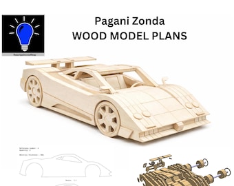 Pagani Zonda DIY wood model plans plus dxf and SVG files laser cut cnc