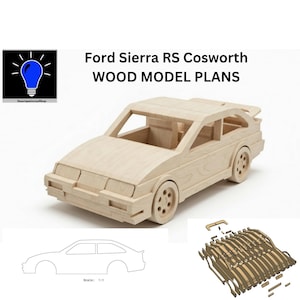 Ford Sierra RS Cosworth DIY wood model plans plus dxf and SVG files laser cut cnc