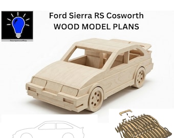 Ford Sierra RS Cosworth DIY wood model plans plus dxf and SVG files laser cut cnc